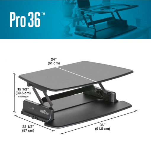VARIDESK Pro 36" - Height-Adjustable Standing Desk - SOLD - Image 3
