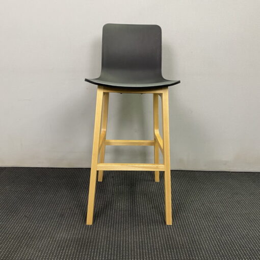 Stool Timber Frame Plastic Seat - SOLD - Image 2