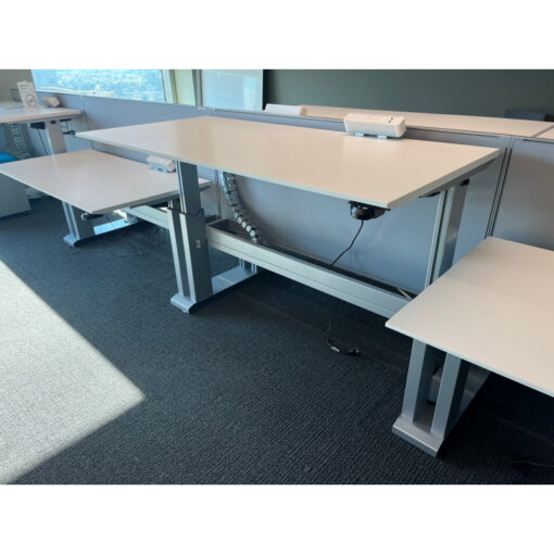 Steelcase 8 Person Electric Height Adjustable Desk with Partitions 6300 x 1600 - SOLD