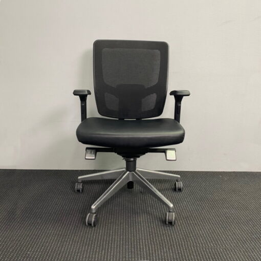 Black Mesh Back Leather Office Chair - SOLD