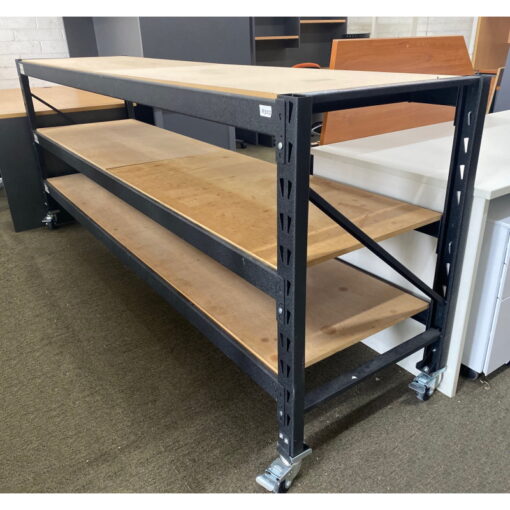 Mobile Tall Table / Bench with Castors - 2520W x 650D x 1020H - SOLD