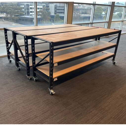 Mobile Tall Table / Bench with Castors - 2520W x 650D x 1020H - SOLD - Image 3