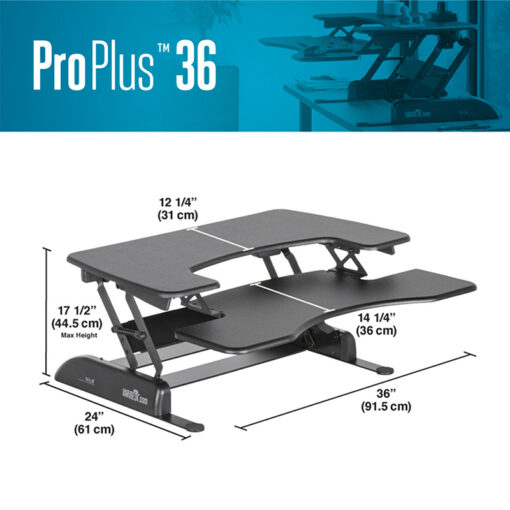 VARIDESK Pro Plus 36" - Height-Adjustable Standing Desk - SOLD - Image 7