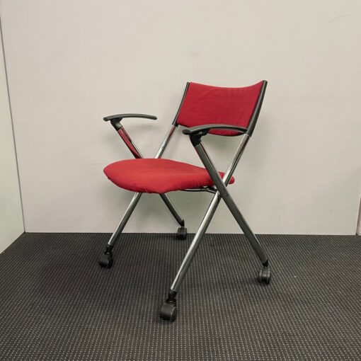 Large Set of Stackable Chairs With Castors Training/Conference Chair - SOLD - Image 3