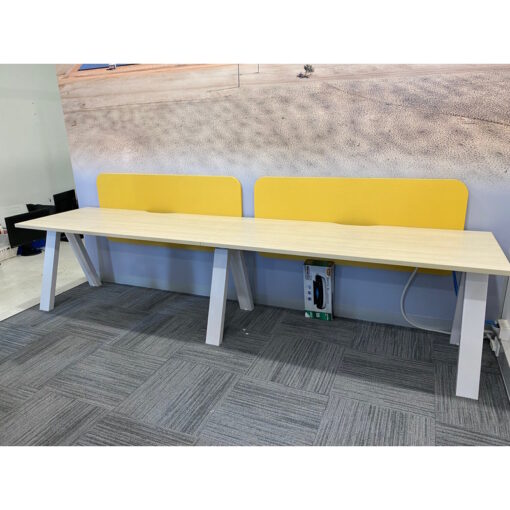 2 Person Desk with Partitions 3160 x 700 - SOLD