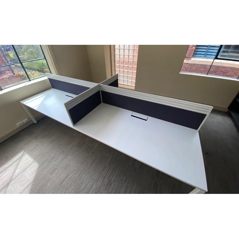 4 Person Desk with Partitions 3600 x 1600 - SOLD - Image 4