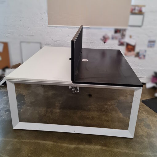 2 Person Desk with Partitions 1500 x 1500 - SOLD