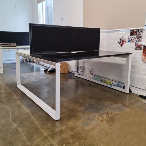 2 Person Desk with Partitions 1500 x 1500 - SOLD - Image 3