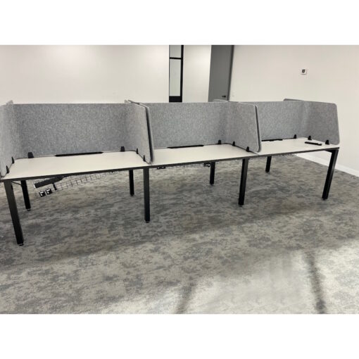 6 Person Desk with Partitions - 2 sizes - SOLD