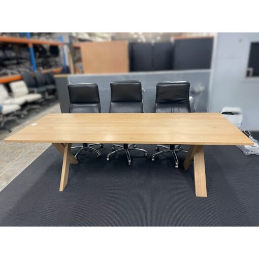 Solid Wood Meeting / Dining Table - 2500 x 1000 - SOLD - Image 3