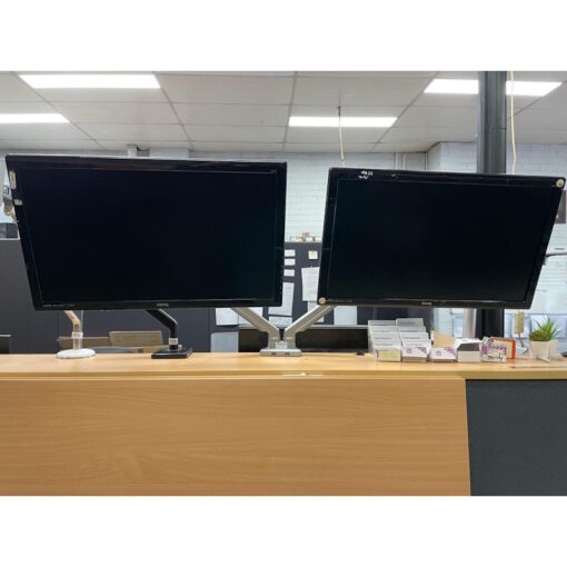 Dual Monitor Stand Desk Mount with 2 BenQ GL2750-B 27" Monitors - SOLD