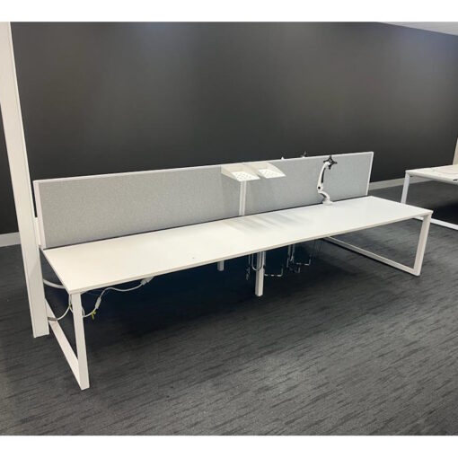 4 Person Desk with Partitions 3600 x 1600 - SOLD - Image 2