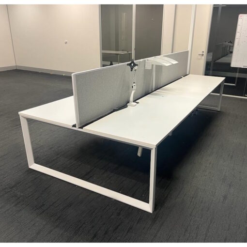 4 Person Desk with Partitions 3600 x 1600 - SOLD
