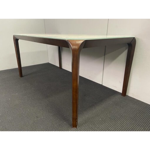 Tempered Glass Top Table with Wooden Legs - 1600 x 900 - SOLD - Image 3