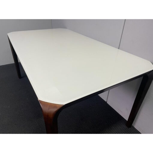 Tempered Glass Top Table with Wooden Legs - 1600 x 900 - SOLD - Image 5