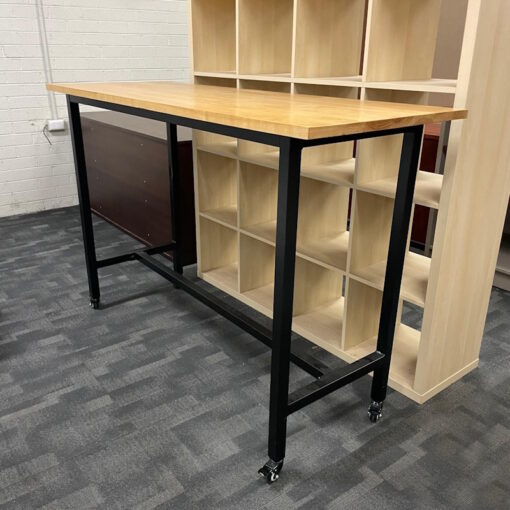 Mobile Tall Table with Castors - 1600 x 590 x 1050H - SOLD - Image 2
