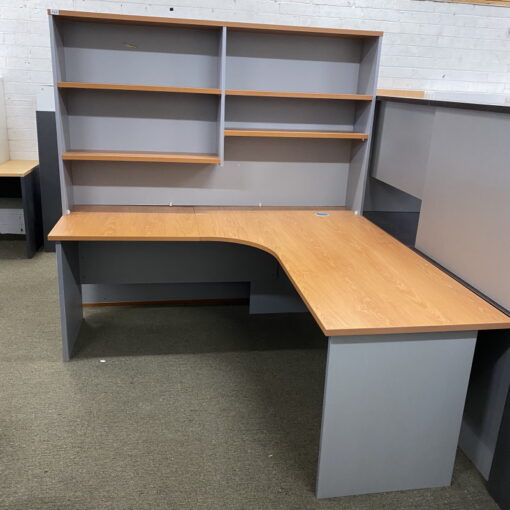 Corner Workstation with Hutch 1800 x 1800 - SOLD