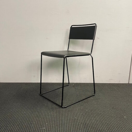 Uccio Leather Stackable Chair by Barbera - 2 available - Image 3