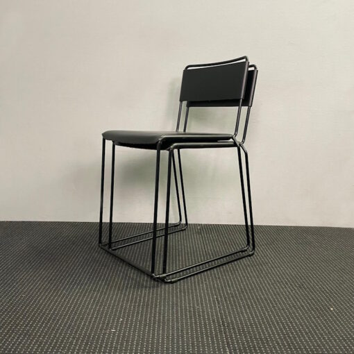 Uccio Leather Stackable Chair by Barbera - 2 available