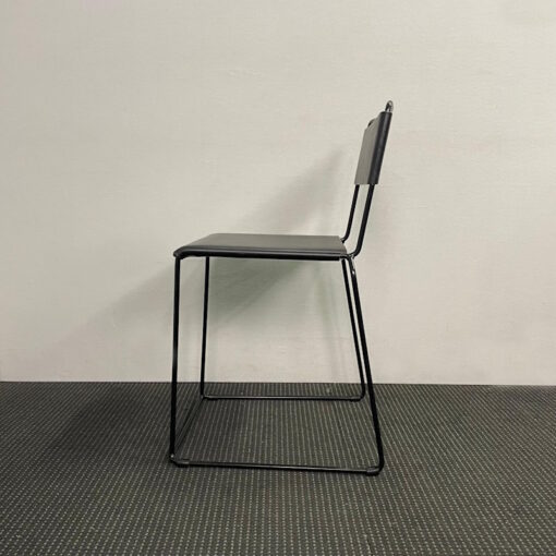 Uccio Leather Stackable Chair by Barbera - 2 available - Image 5