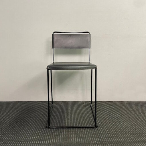 Uccio Leather Stackable Chair by Barbera - 2 available - Image 7