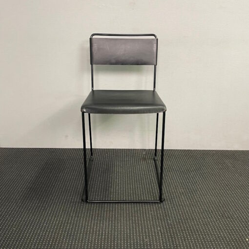 Uccio Leather Stackable Chair by Barbera - 2 available - Image 6