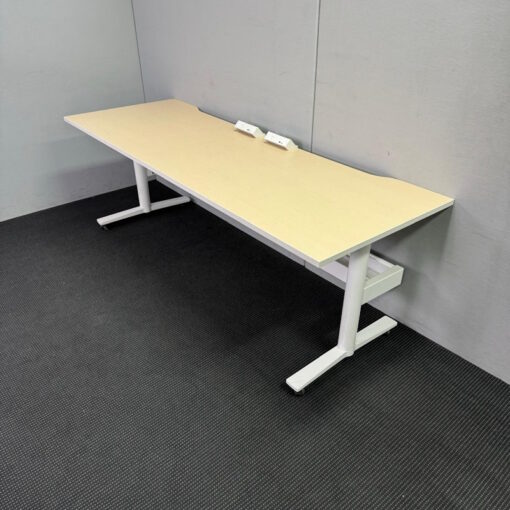 Desk with Lockable Castors - 2200 x 750 - SOLD - Image 2