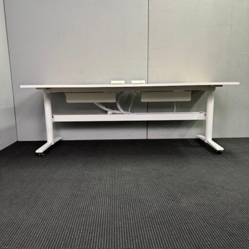 Desk with Lockable Castors - 2200 x 750 - SOLD - Image 3