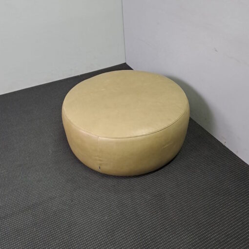 Jardan Round Leather Ottoman - SOLD - Image 3