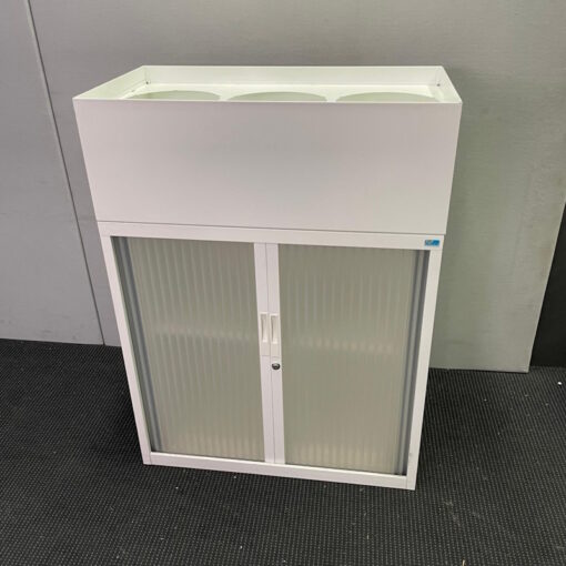 Tambour Door Cabinet with Planter Box - 900W x 1200H x 480D - 1 available - Image 2