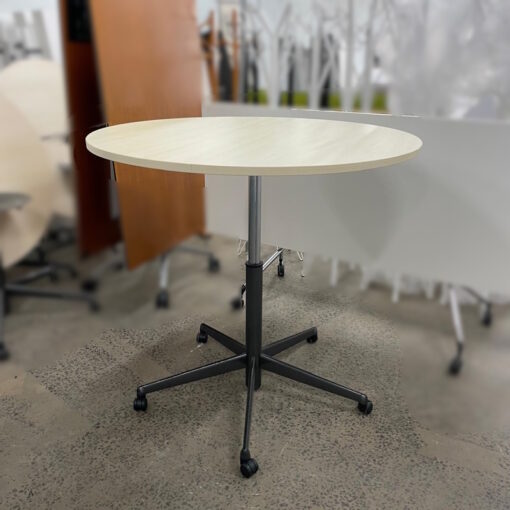 Height adjustable Flip Top Round Meeting Table - 1200D - SOLD - Image 4