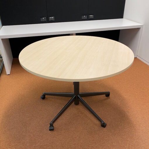 Height adjustable Flip Top Round Meeting Table - 1200D - SOLD - Image 2