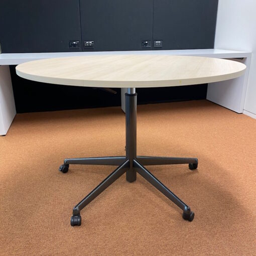 Height adjustable Flip Top Round Meeting Table - 1200D - SOLD - Image 3