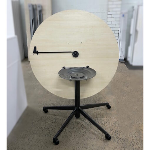 Height adjustable Flip Top Round Meeting Table - 1200D - SOLD - Image 5