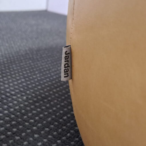 Jardan Round Leather Ottoman - SOLD - Image 2