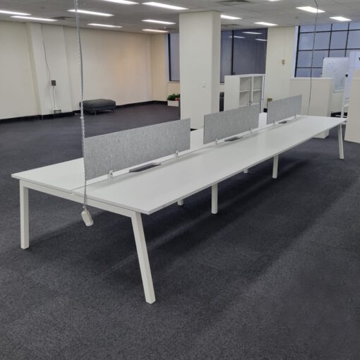 6 Person Desks with Partitions - 5400 x 1625 - SOLD - Image 2