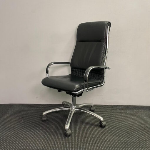 Sitland Leather Boardroom Chair Fixed Height - SOLD - Image 2