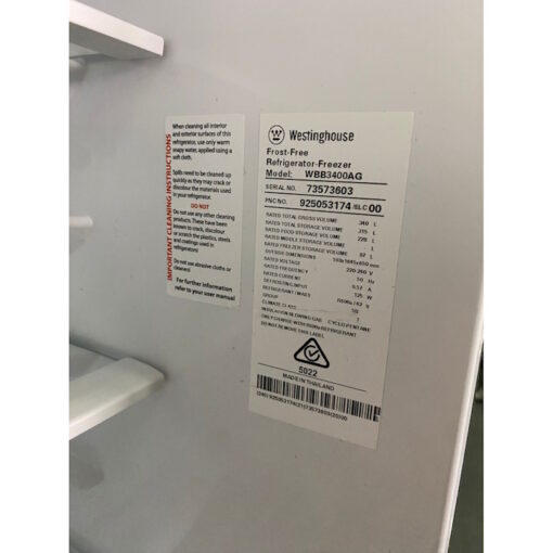 Westinghouse 340L Bottom Mount Fridge WBB3400AG - SOLD - Image 5
