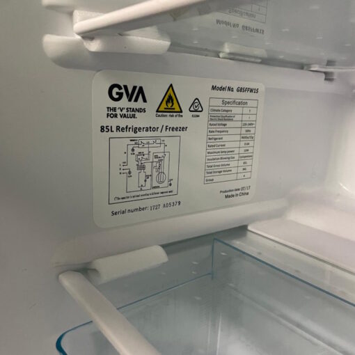 GVA 85L G85FFW15 Mini Fridge with Freezer White - SOLD - Image 8