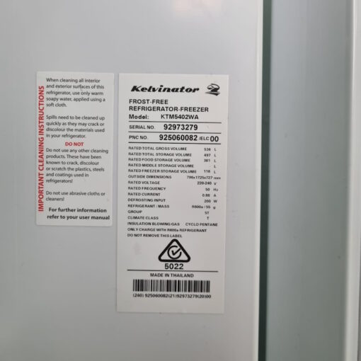 Kelvinator KTM5402WA 536L Top Mount Fridge - SOLD - Image 6