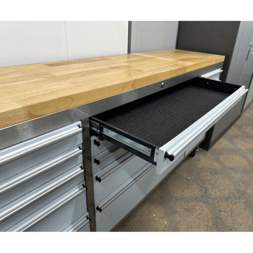 Steel Tool Chest with Drawers & Castors Wooden Top - 1830W x 460D x 920H - SOLD - Image 6