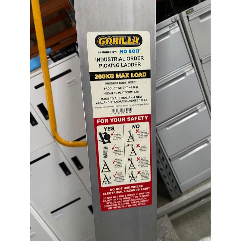 Gorilla GOP07 2.1m 200kg Industrial Order Picking Ladder - SOLD - Image 5