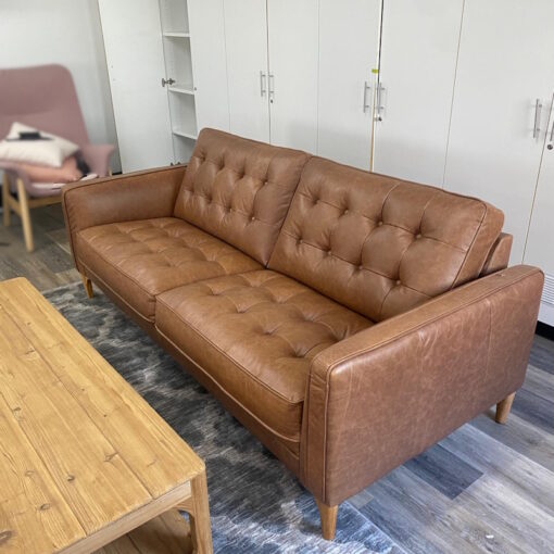 Josie 3 Seat Vintage-Look Leather Lounge by Nickscali - SOLD - Image 3