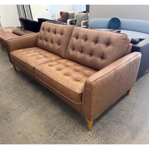 Josie 3 Seat Vintage-Look Leather Lounge by Nickscali - SOLD - Image 6