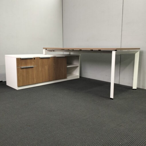 Executive L-Shaped Office Desk with Credenza Return - 2 sizes - 4 available - Image 3