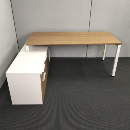 Executive L-Shaped Office Desk with Credenza Return - 2 sizes - 4 available - Image 2
