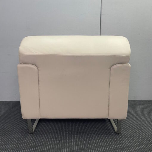 Tub / Armchair In Cream Leather - SOLD - Image 4