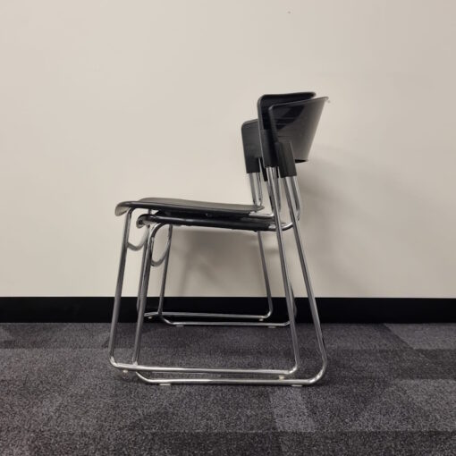 Stackable Black Polypropylene Chair - SOLD - Image 2