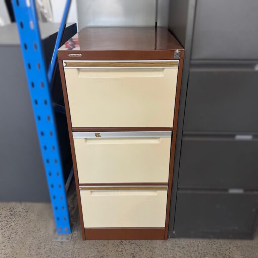 3 Drawer Filing Cabinet Brownbuilt - SOLD - Image 2
