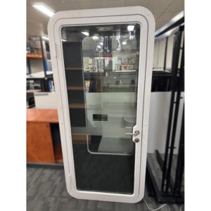 Soundproof Single Spacepod Phonebooth Desk LED Light Electric Outlet - 1 available